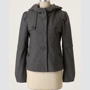 Anthropologie Elevenses Barbette Pea Coat